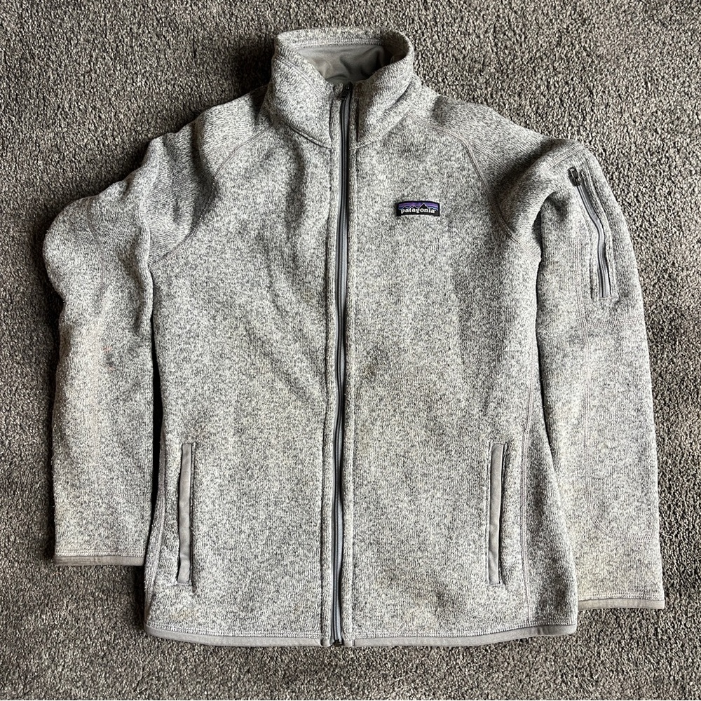 Patagonia Light Gray Fleece Jacket SMALL
